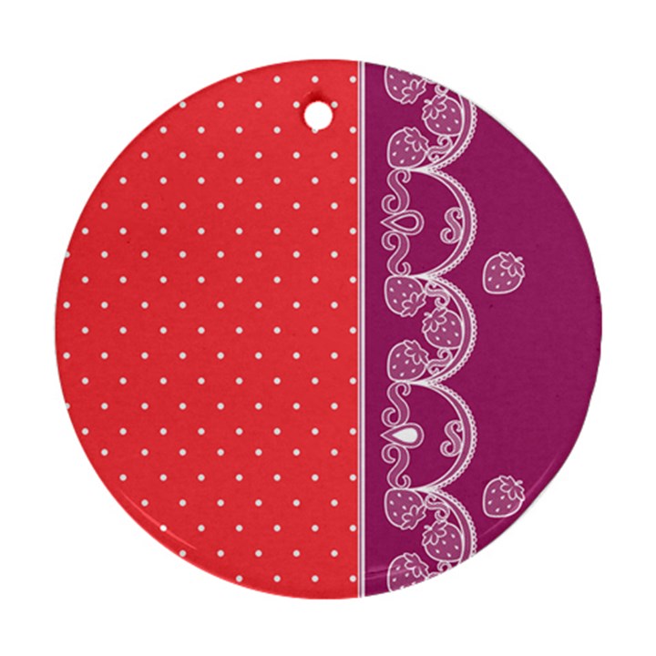Lace Dots With Violet Rose Ornament (Round)