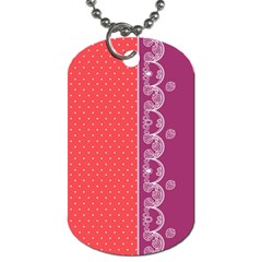 Lace Dots With Violet Rose Dog Tag (one Side) by strawberrymilk