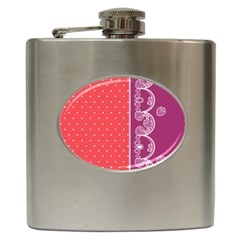 Lace Dots With Violet Rose Hip Flask (6 Oz) by strawberrymilk