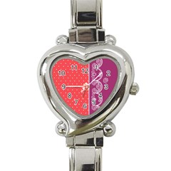 Lace Dots With Violet Rose Heart Italian Charm Watch