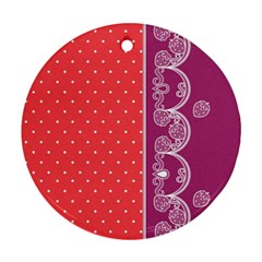 Lace Dots With Violet Rose Round Ornament (two Sides) by strawberrymilk