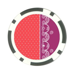 Lace Dots With Violet Rose Poker Chip Card Guard (10 Pack) by strawberrymilk