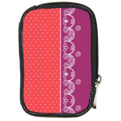 Lace Dots With Violet Rose Compact Camera Leather Case by strawberrymilk