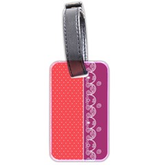 Lace Dots With Violet Rose Luggage Tag (two Sides) by strawberrymilk