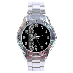 Strawberry Lace White With Black Stainless Steel Analogue Watch (round)