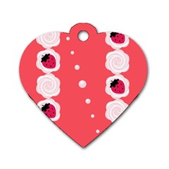 Cake Top Rose Dog Tag Heart (one Side) by strawberrymilk