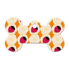 Cake Top Orange Dog Tag Bone (two Sides) by strawberrymilk