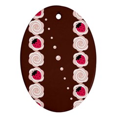 Cake Top Choco Oval Ornament (two Sides) by strawberrymilk