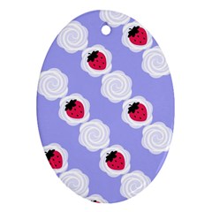 Cake Top Blueberry Oval Ornament (two Sides) by strawberrymilk