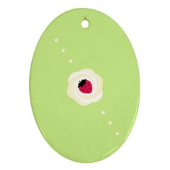 Cake Top Lime Oval Ornament (two Sides) by strawberrymilk