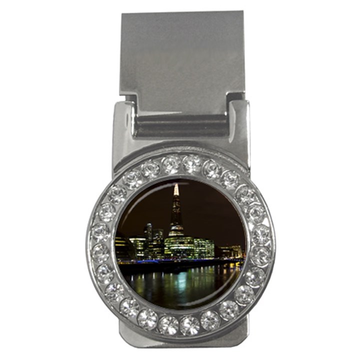 The Shard and Southbank London Money Clip with Gemstones (Round)