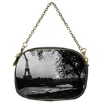 Vintage France Paris Eiffel tour & Seine at dusk 1970 Twin-sided Evening Purse Front