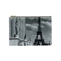 Vintage France Paris Eiffel Tour Chaillot Palace 1970 Medium Makeup Purse by Vintagephotos