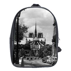 Vintage France Paris notre dame saint louis island 1970 Large School Backpack