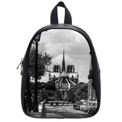 Vintage France Paris Notre Dame Saint Louis Island 1970 Small School Backpack by Vintagephotos