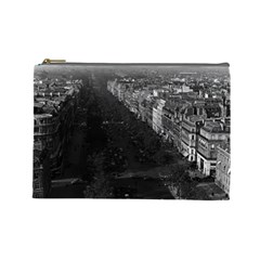 Vintage France Paris Champs Elysees Avenue 1970 Large Makeup Purse by Vintagephotos