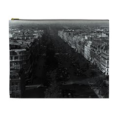 Vintage France Paris Champs Elysees Avenue 1970 Extra Large Makeup Purse by Vintagephotos