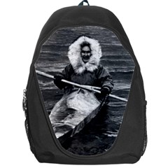 Vintage Usa Alaska Eskimo And His Kayak 1970 Backpack Bag