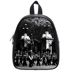 Vintage England London Changing Guard Buckingham Palace Small School Backpack by Vintagephotos