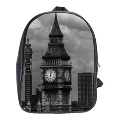 Vintage Uk England London The Post Office Tower Big Ben Large School Backpack by Vintagephotos