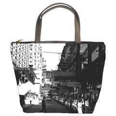 Vintage China Hong Kong Street City Cars 1970 Bucket Handbag by Vintagephotos