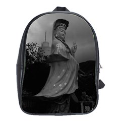 Vintage China Hong Kong Repulse Bay Kwun Yam Statue Large School Backpack by Vintagephotos