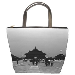 Vintage China Pekin Forbidden City Gate 1970 Bucket Handbag by Vintagephotos
