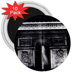 Vintage France Paris Triumphal arch 1970 10 Pack Large Magnet (Round)