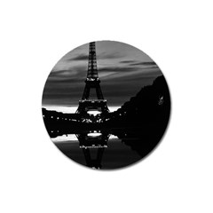 Vintage France Paris Eiffel Tower Reflection 1970 Large Sticker Magnet (round) by Vintagephotos