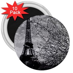 Vintage France Paris Eiffel Tour 1970 10 Pack Large Magnet (round) by Vintagephotos