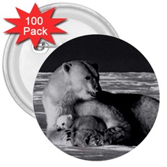 Vintage Usa Alaska Mother Polar Bear 1970 100 Pack Large Button (round) by Vintagephotos