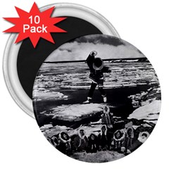 Vintage Alaska Eskimo Blanket Tossing 1970 10 Pack Large Magnet (round) by Vintagephotos