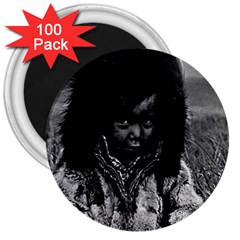Vintage Usa Alaska Eskimo Boy 1970 100 Pack Large Magnet (round)