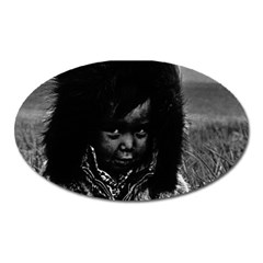 Vintage Usa Alaska Eskimo Boy 1970 Large Sticker Magnet (oval) by Vintagephotos