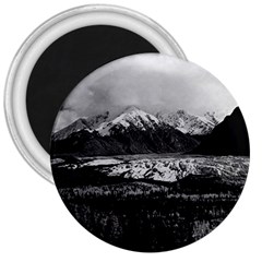 Vintage Usa Alaska Matanuska Clacier 1970 Large Magnet (round) by Vintagephotos