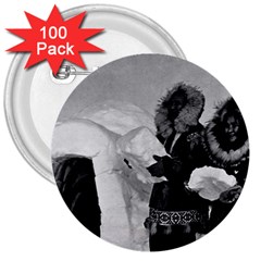 Vintage Usa  Alaska Igloo Builders 1970 100 Pack Large Button (round) by Vintagephotos