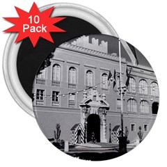 Vintage Principality Of Monaco Princely Palace 1970 10 Pack Large Magnet (round) by Vintagephotos