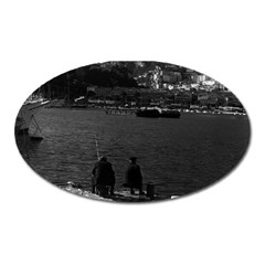 Vintage Principality Of Monaco The Port Of Monaco 1970 Large Sticker Magnet (oval) by Vintagephotos