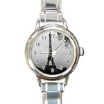 Vintage France Paris Eiffel tour Seine at dusk 1970 Classic Elegant Ladies Watch (Round) Front