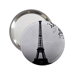 Vintage France Paris Eiffel Tour Seine At Dusk 1970 Handbag Mirror
