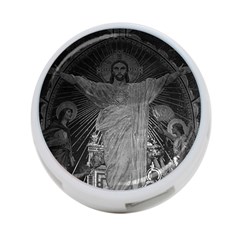 Vintage France Paris Sacre Coeur Basilica Dome Jesus Twin-sided 4 Port Usb Hub (round) by Vintagephotos