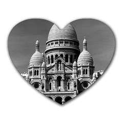 Vintage France Paris The Sacre Coeur Basilica 1970 Mouse Pad (heart) by Vintagephotos