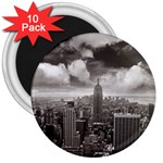 New York, USA 10 Pack Large Magnet (Round) Front