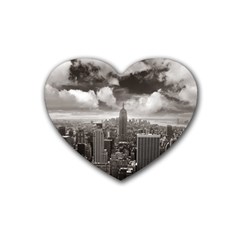 New York, Usa Rubber Drinks Coaster (heart) by artposters