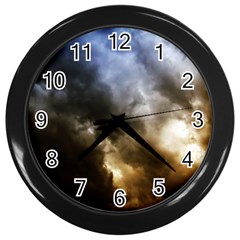 Cloudscape Black Wall Clock