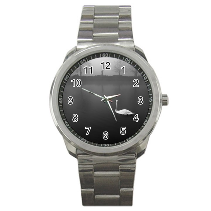 swan Stainless Steel Sports Watch (Round)