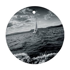 Sailing Twin-sided Ceramic Ornament (round) by artposters