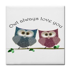 Owl Always Love You, Cute Owls Ceramic Tile by DigitalArtDesgins