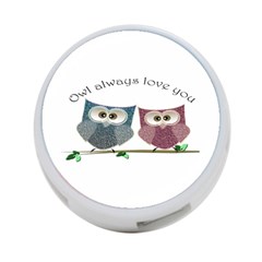 Owl Always Love You, Cute Owls Single-sided 4 Port Usb Hub (round) by DigitalArtDesgins