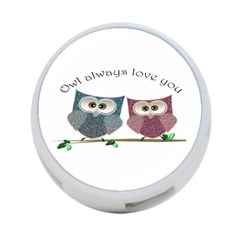 Owl Always Love You, Cute Owls Single-sided 4 Port Usb Hub (round)